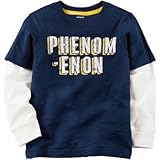 カーターズ Carter's/ ロングスリーブ レイヤードルック フェノミノン グラフィック ティ ブルー トップス長袖Tシャツ 5歳【並行輸入】