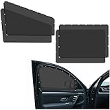 車日除け サイド メッシュサンシェード Oziral 車 網戸 マグネット式 車窓カーテン 14/16個強力磁石 UVカット 遮光断熱 虫よけ 通気性 簡単取付 収納便利 車中泊 キャンプ アウトドア 夏日暑さ対策 セダン/軽自動車/ミニバン対応 前後ドア用4枚