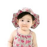 Ruideng ベビー 赤ちゃん 帽子 キャップ 子ども 子供 日差し UV コットン 綿 梨 春 夏 秋 ユニセックス 男の子 女の子 ユニセックス お出かけ 紫外線対策 (マゼンタ)