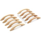 Weichuan 10pcs木製Unfinished引き出しノブプルハンドル – キッチンキャビネット家具ドレッサーワードローブ食器棚引き出しノブプルハンドル(合計長: 5インチhole-to-hol