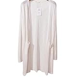 Marshel マタニティ カーディガン アウター 長袖 春 夏 カジュアル 体型カバー おしゃれ ゆったり シンプル 薄手 産前 産後 ホワイト 【ポケット付き】