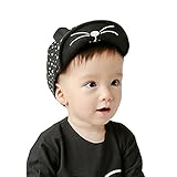 Domybest 可愛い子供帽子 キャップ ベビー 赤ちゃん ベースボールキャップ うさぎ耳　野球帽　ユニセックス 男女兼用　春 夏 秋 通学 通園 お出かけ UVカット　1～3歳　2色選択可能 (黒