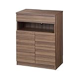 ブラウン／【幅60cm】キャビネット 収納 収納家具 整理 棚 組立品 可動棚 引き出し 木製 ファックス台 電話台 プリンター台 ブラウン