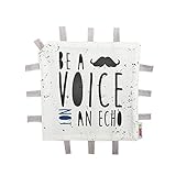 Minene Baby Comfort Blanket Comforter for Baby Security Tag Comforter Blankie (Beige & Blue) by Mine