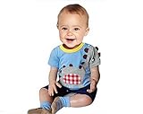 SOPO Baby Boy Outfitジャンプスーツかわいい恐竜夏ロンパースブルー9 – 24 m カラー: ブルー