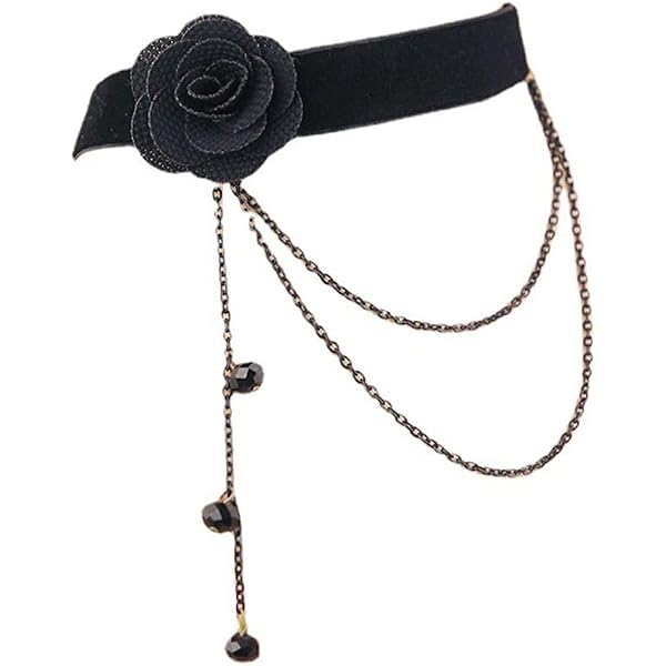 Amazon | ShanTrip アンティーク 黒 薔薇 チョーカー ロリータ 