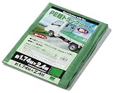 [モリリン] PE軽トラックシート グリーン 平張りタイプ 1.74×2.4m TPKG 薄手 軽量 経済的 使いやすい ハトメ ゴムバンド付 使い捨て用 1枚