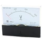 uxcell ボルトメーター　アナログ電圧計　レンジアナログパネル 電圧計　AC　0-600V　44L1　測定ツール　ホワイト