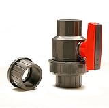 High quality Single Union Ball Valve Slip Water Pump Socket with Extra End Connector, 1-Inch, Gray