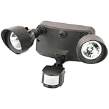 Morris Products 72562BR & Nameinternal 24W 3000K Dual Head Led Motion Activated Security Flood Light