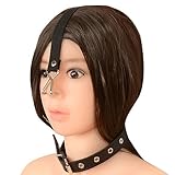[SaiLin] SMプレイ用 鼻フック SM拘束具 首輪付き 鼻フック ステンレス素材 通気性 虜プレミアム 調教 頭のスレーブハーネス コスプレ カップルアダルトゲーム 大人のおもちゃ