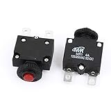 XDiscount　回路遮断器　オーバーロードプロテクター　AC 125V/250V　4A　レッド　リセットボタン　2個入り