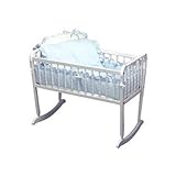 Baby Doll Bedding Pretty Pique Cradle Set, Blue by BabyDoll Bedding