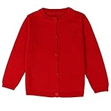 Baby Boys Girlsソリッドカラーニットカーディガンボタンセーターコート カラー: レッド