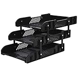 G-MODELL レターケース 書類ケース ファイルラック A4 3段 (ブラック)