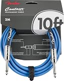 Fender フェンダー ギター＆ベース用ケーブル Contour™ Instrument Cable, Lake Placid Blue, 10' 3.05m