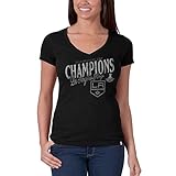 NHL Los Angeles Kings ' 47ブランド2014 Stanley CupレディースVネックScrum Tee L ブラック