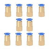 真鍮ねじ継手コネクタ9.7mm 内径1/8NPT 空気圧トラチェールジョイント 10個