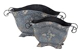 Plutus Brands Durable and Long Lasting Metal Planter, Set of 2 [並行輸入品]