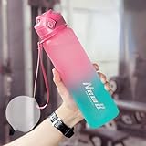 ボトル 水筒 ポータブルストロースポーツウォーターボトル 大容量 650ml 1000ml 1500ml BPAフリー プラスチックウォーターボトル 自転車 大人 子ども アウトドア スポーツ 登山用/キャンプ/ランニング/ジム/ (650ml,pink)