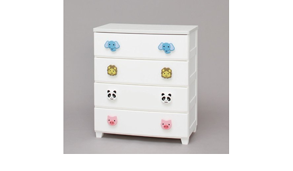 Amazon Co Jp 子供用家具 4段 チェスト 衣装ケース 可愛い 動物 立体モチーフ 取っ手 引き出し 衣類 洋服 収納 子供部屋 子供 キッズ こども Mg 724an 4段 ホーム キッチン