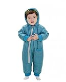 (コ-ランド) Co-land ベビー服 カバーオール ロンパース 長袖 冬防寒グッズ フード付き 赤ちゃん綿服 アウター 出産祝い お出かけ 新生児 ブルー 100サイズ