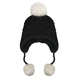 ニット帽子 キッズ 秋冬 耳あて ボンボン付き 可愛い パイロット風 裏起毛 子供用 帽子 防寒グッズ 2-10歳 ベビー キッズ 男の子 女の子 通園 通学 アウトドア ふわふわ あったか 高品質 