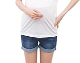 (ナインスコード) 9thCode ストレッチリブでお腹周りゆったり楽ちんオシャレ！種類豊富マタニティデニムショートパンツ 2XLまで ブルー XXL