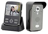家じゅうどこでも持ち運び楽チンなモニター付ドアホン　ワイヤレスモニター付テレビドアホン (カメラ玄関子機+ワイヤレスモニター子機1台セット)