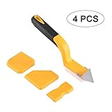 4ピースCaulkingツールセット、AOLVOシリコンSealant &削除ツールを交換、イエローシリコンシーラント仕上げと交換除去ツールwith a Caulkノズルのバスルームキッチン