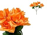 BalsaCircle 252シルクOpen Roses Wedding Flowers Bouquets オレンジ