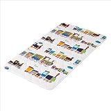 お昼寝敷きマット 電車柄　オフホワイト