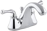 KOHLER K-10270-4A-CP Forte Centerset Lavatory Faucet with Traditional Lever Handles, Polished Chrome