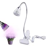 AVAWAYLED植物成長ライトクリップ式5WLEDライト 省エネLED電球水耕栽培 室内でも植物もズクズク成長できる 観賞用 (白)