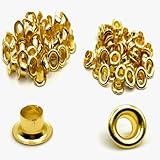 ハトメ 5mm ゴールド 両面 真鍮 金具 100組セット 革 布 レザークラフト 手芸 補強 初心者OK クラフトパーツ屋