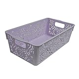 不二貿易 プラスティック 収納 BOX 高さ8.5cm パープル 23931