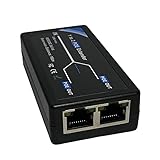 HKBTM 2ポート POE エクステンダー POE+ リピーター 100メートル (322フィート) エクステンダー 1イン2出力 IEEE 802.3af/at 標準10,100Mbps セキュリティPOEカメラ Cat5/Cat6またはUTPケーブル用