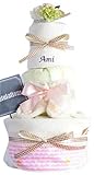 3段 オーガニック おしゃれ シンプル おむつケーキ 出産祝い 名入れ タオル (M, 505)