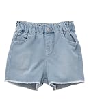 [NAVY] [ネイビー] デニムパンツ 子供服 女の子 キッズ ストレッチ ウエストゴム 裾カットオフ ショートパンツ ボトムス ブリーチ:140cm