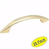 Amerock 69154 Polished Brassモダンキャビネットハードウェアハンドルプル – 3 "穴中心 – 25パック