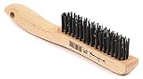 Forney 70505 Wire Scratch Brush, Carbon Steel with Wood Shoe Handle, 10-1/4-Inch-by-.014-Inch [並行輸入品