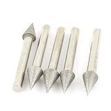 uxcell 軸付砥石　ダイヤモンドバー　研磨ビット　バフビット　テーパー状鼻　6mm x 10mm　5個