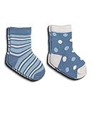 PACT BABY-SOCK 2P-6-12/SHADOW BLUE