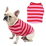 [FRENCH FRENCH]綿100％ 犬服 犬 ボーダーTシャツ フレンチブルドッグ 可愛い シンプル しっかり生地感 フレブル パグ 細ボーダー 太ボーダー 服 秋 冬 中型犬 小型犬 デイリー 部屋着 コットン100％ ドッグウェア ペットウェア ペット服 洋服 KM939TS (太ボーダー/ブルー, BLサイズ)