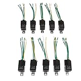 KESOTO 車用リレー　10個　車　40A 12V 　5ピン　リレー　ソケットハーネス　SPDTリレー　耐久性　実用