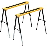 seathestars ソーホース 作業台 テーブル 2台1組 高さ調節12段階可能 折りたたみ 折り畳み DIY 木材 作業台 高さ64.5～91cm(約) 工作台 日曜大工 裁断 切断 簡易作業台 木工作業台 作業馬 作業机 ワークテーブル 滑り止め 取っ手付き