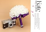 ウェディング ブーケ 華やか な 造花 ボール型 手作り パーティー お祝い 結婚式 二次会 イベント 装飾 等 に 選べるカラー ブライダル フラワー 花嫁　プラスティックフォーム　ダークパープル