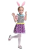子供なりきり 面白い 　兎耳お姫様ドレス　女児 キッズドレス　うさぎちゃん風 ワンピース＋カチューシャ (95－105cm)