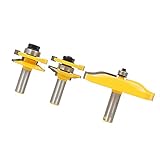 Fenteer 炭化物　モールディングルータビット　セット　3ビット0.5インチ　　シャンク　キャビネットドア　　超硬チップ付き　