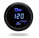 KKmoon Digital Oil Pressure Meter Gauge with Sensor for Auto Car 52mm 2in LCD 0~120PSI Warning Light